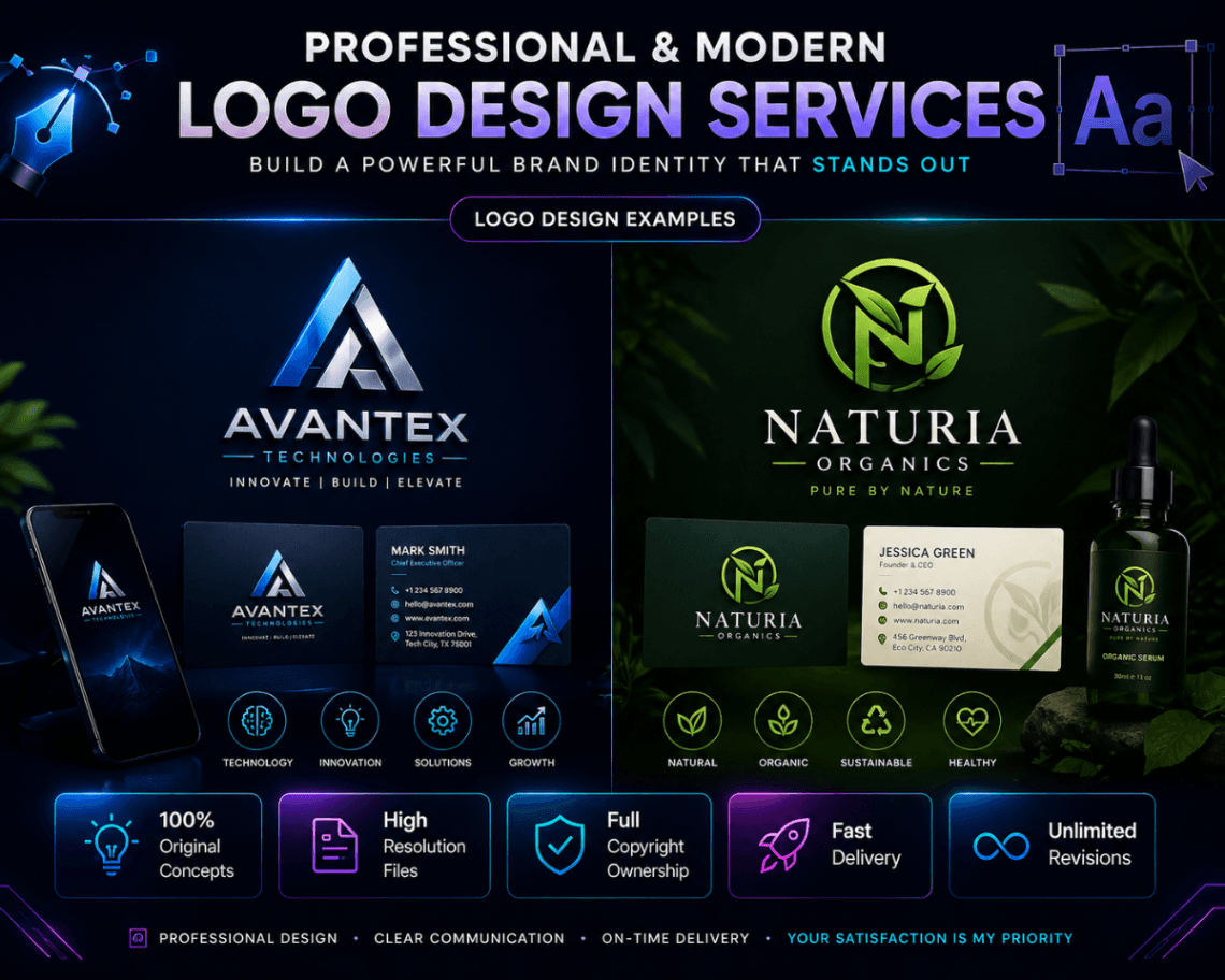 I will create a clean, modern, professional logo design gallery 2